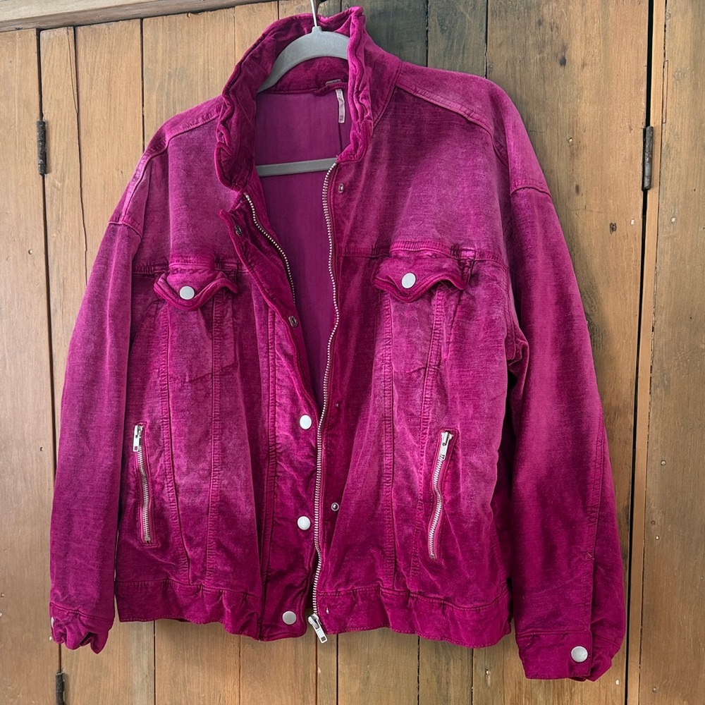 Free People Velvet Trucker Jacket - Picture 3 of 4